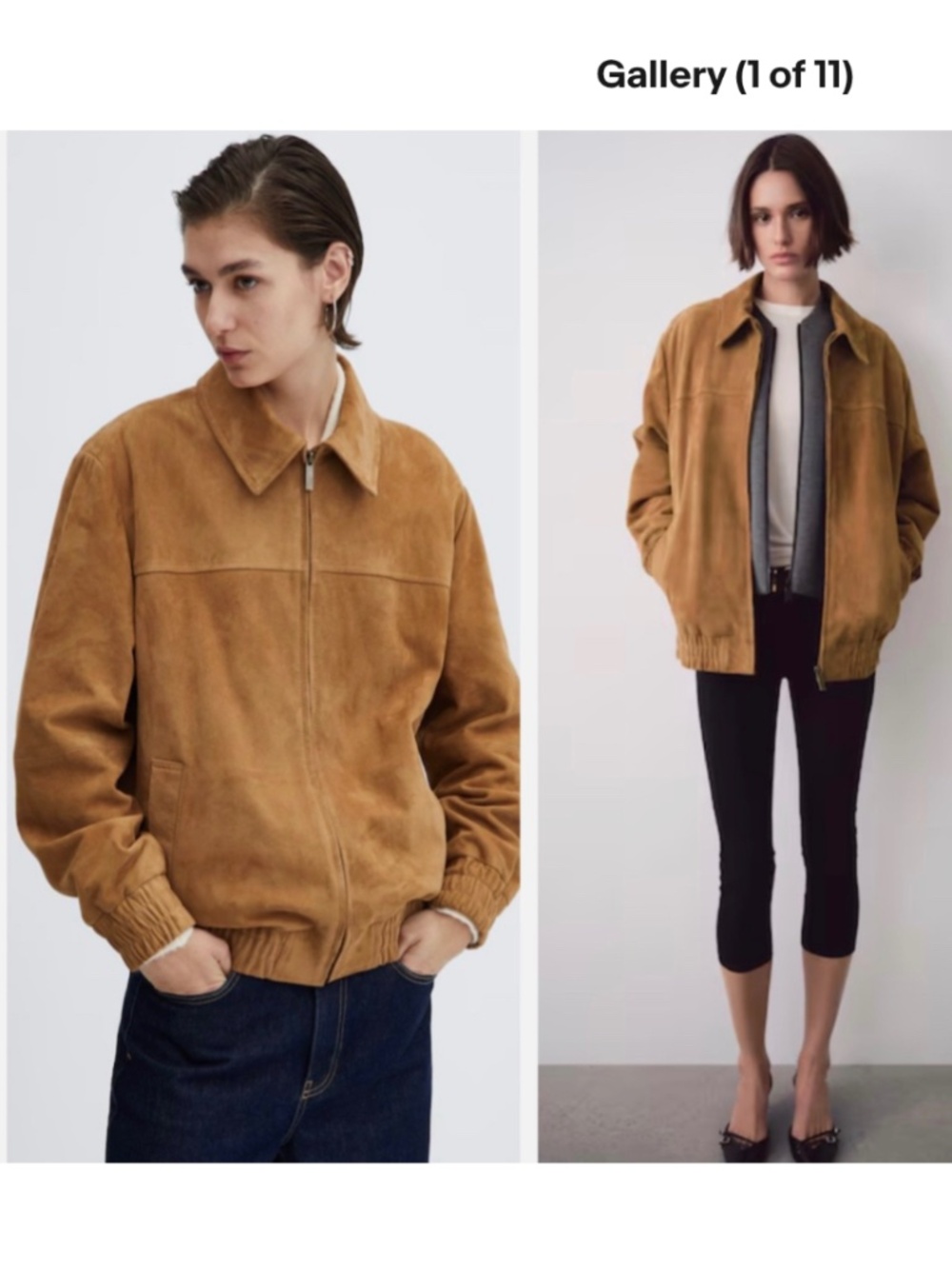 ★Org.$599.99 NWT MANGO LEATHER BOMBER JACKET Size ★